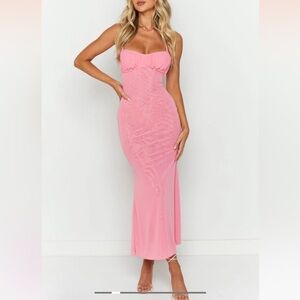Beginning Botique pink slinky dresss